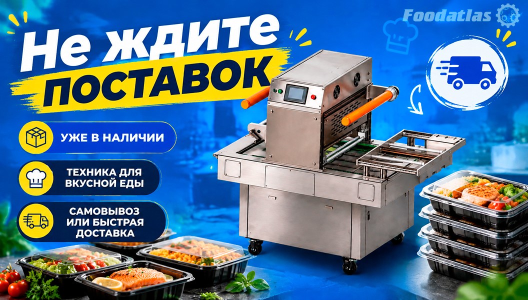 Хватит ждать поставок: ключевое оборудование Foodatlas для пищевого производства уже в наличии Хватит ждать поставок: ключевое оборудование Foodatlas для пищевого производства уже в наличии