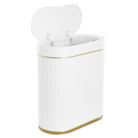 Ведро для мусора сенсорное, овал, Foodatlas JAH-6713, 8 л (белый)