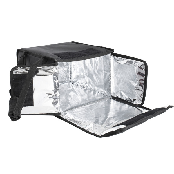 Термосумка для пиццы 35х35х25, фольгированная, черная