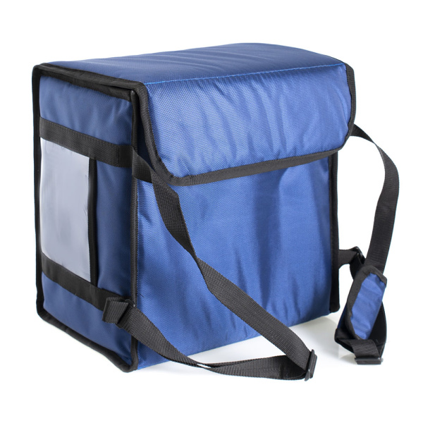 Термосумка для пиццы 35х35х25, фольгированная, синяя