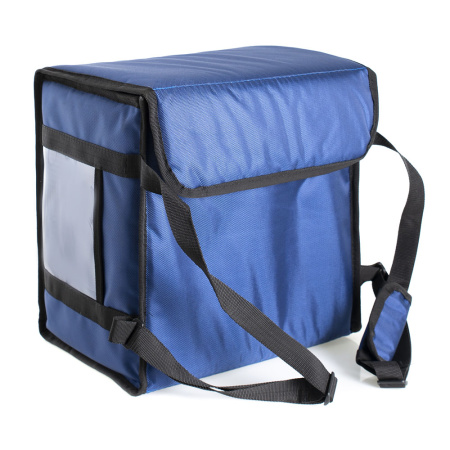 Термосумка для пиццы 35х35х25, фольгированная, синяя