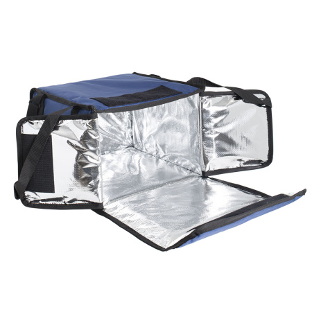 Термосумка для пиццы 35х35х25, фольгированная, синяя