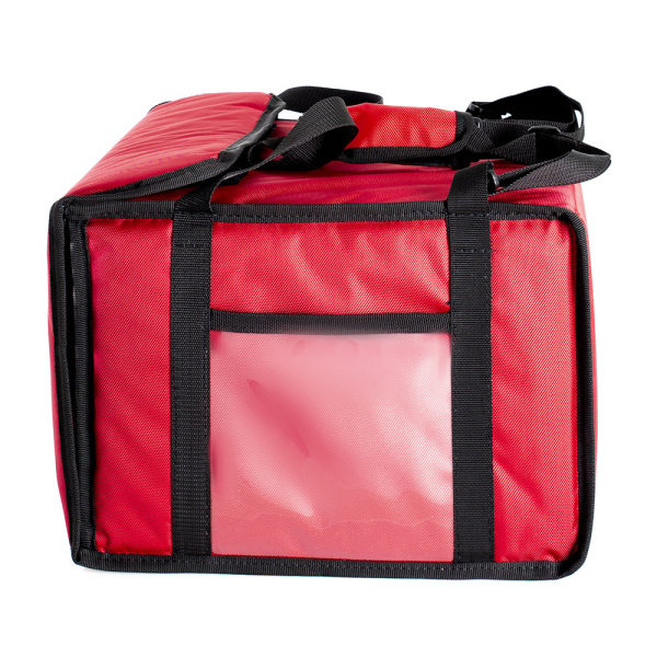 Термосумка для пиццы 35х35х25, фольгированная, красная