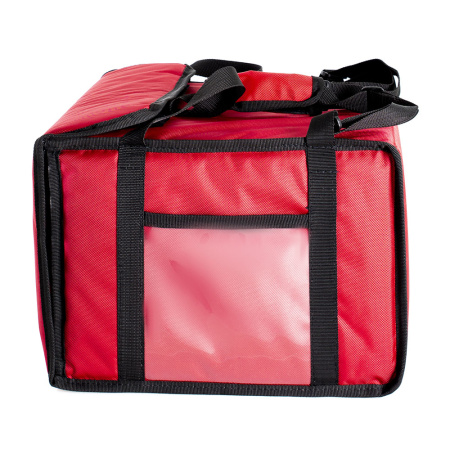 Термосумка для пиццы 35х35х25, фольгированная, красная