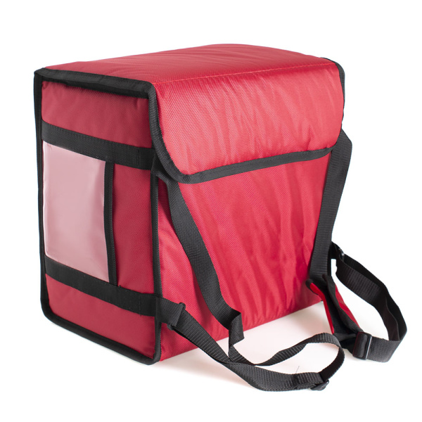 Термосумка для пиццы 35х35х25, фольгированная, красная