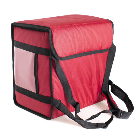 Термосумка для пиццы 35х35х25, фольгированная, красная