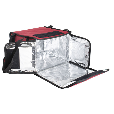 Термосумка для пиццы 35х35х25, фольгированная, красная