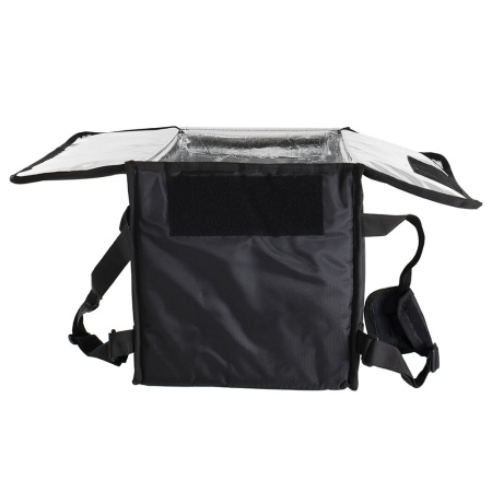 Термосумка для пиццы 35х35х45, фольгированная, черная