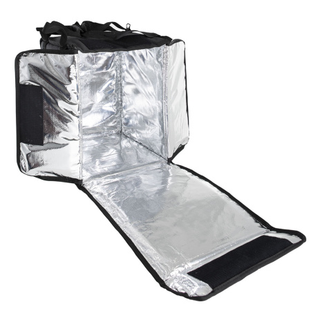 Термосумка для пиццы 35х35х45, фольгированная, черная