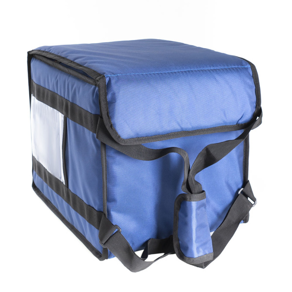 Термосумка для пиццы 35х35х45, фольгированная, синяя