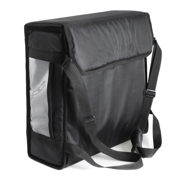 Термосумка для пиццы 42х42х15, фольгированная, черная