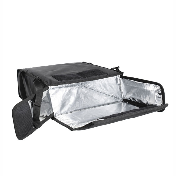 Термосумка для пиццы 42х42х15, фольгированная, черная