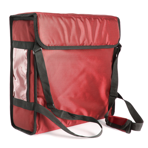 Термосумка для пиццы 42х42х15, фольгированная, красная