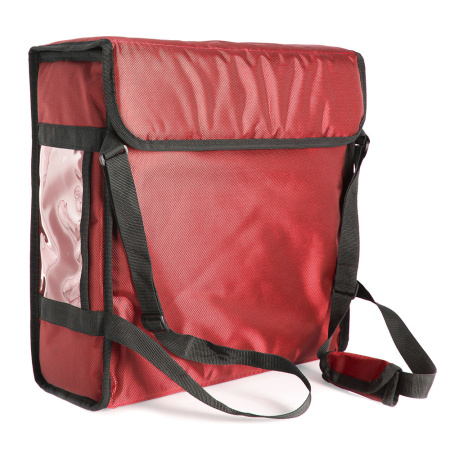 Термосумка для пиццы 42х42х15, фольгированная, красная