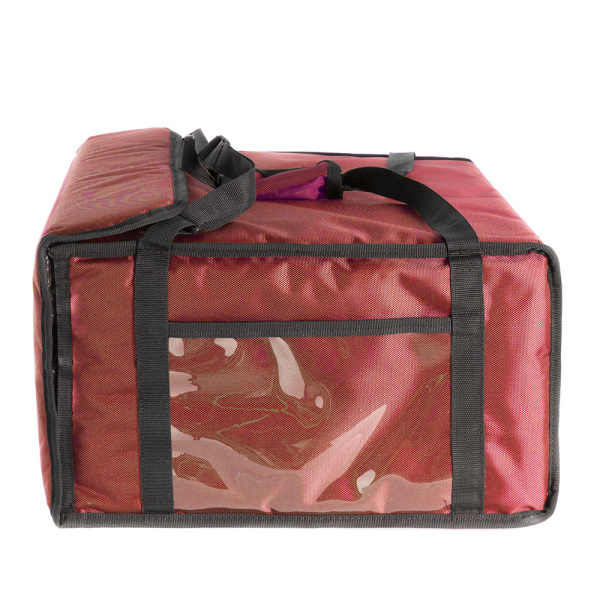 Термосумка для пиццы 45х45х25, фольгированная, красная