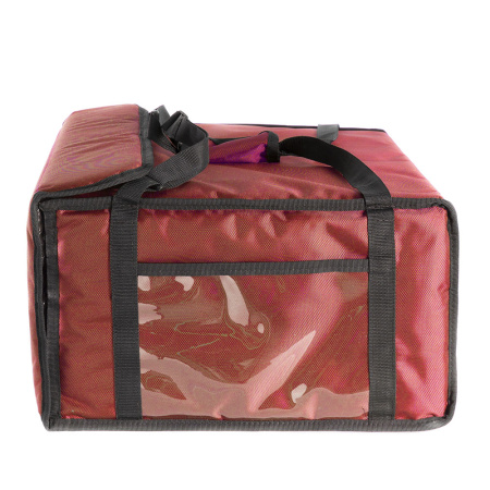 Термосумка для пиццы 45х45х25, фольгированная, красная