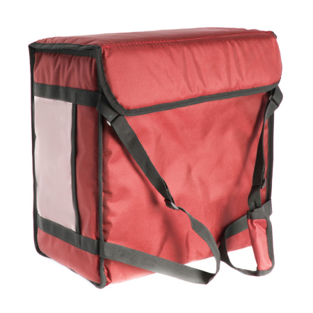 Термосумка для пиццы 45х45х25, фольгированная, красная