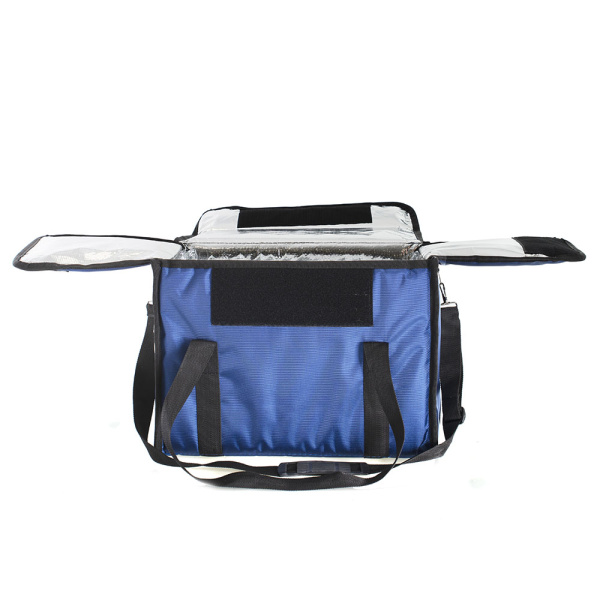 Термосумка для обедов 45х20х30 (27л), фольгированная, синяя