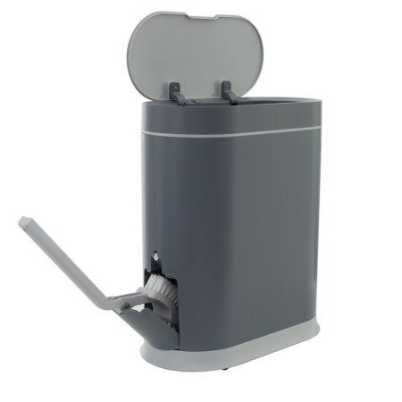 Ведро мусорное с ёршиком, сенсорное, JAH-6712, 8л (серый)