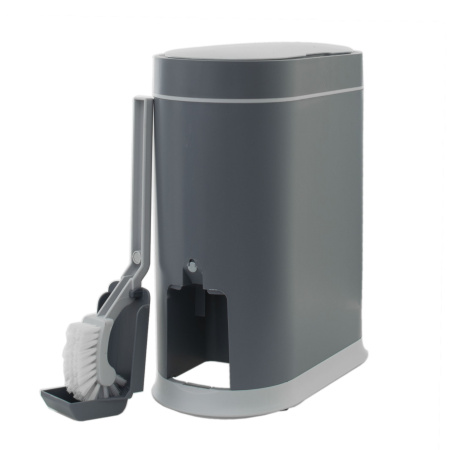 Ведро мусорное с ёршиком, сенсорное, JAH-6712, 8л (серый)