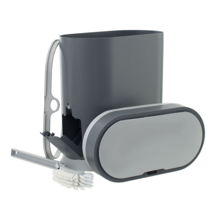 Ведро мусорное с ёршиком, сенсорное, JAH-6712, 8л (серый) (58906230015) распродажа