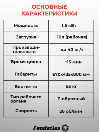 Машина тестомесильная Foodatlas HO-15A