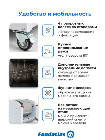Машина тестомесильная WHM(H)-12,5 Foodatlas (220V)