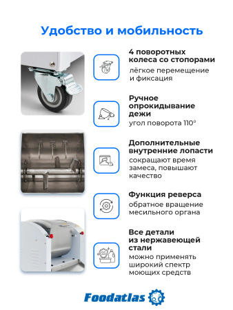 Машина тестомесильная WHM(J)-12,5 Foodatlas (220V)