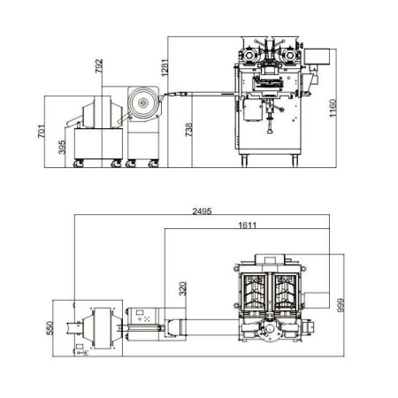 Машина для формования шариков с начинкой PCREM-280D Foodatlas